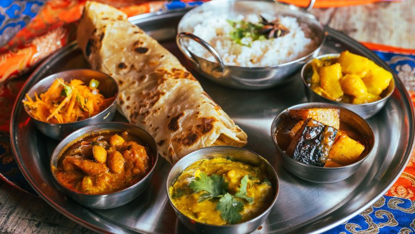 South African indian food at restaurant